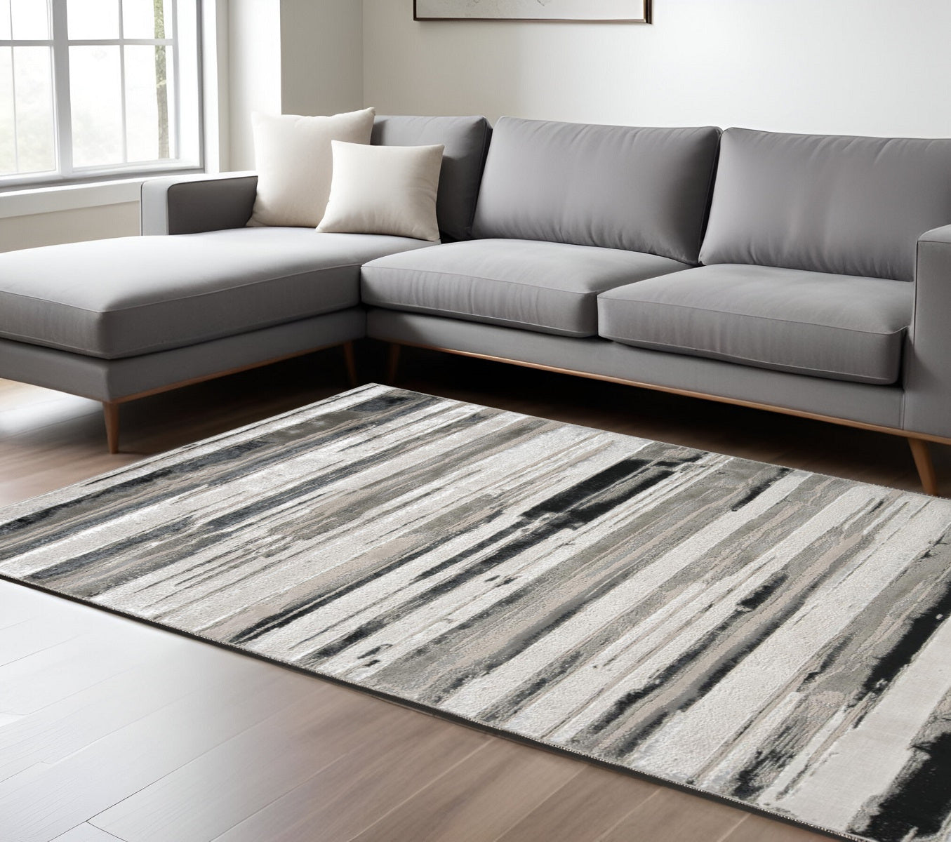 8 x 10 Silver Gray & Black Rug