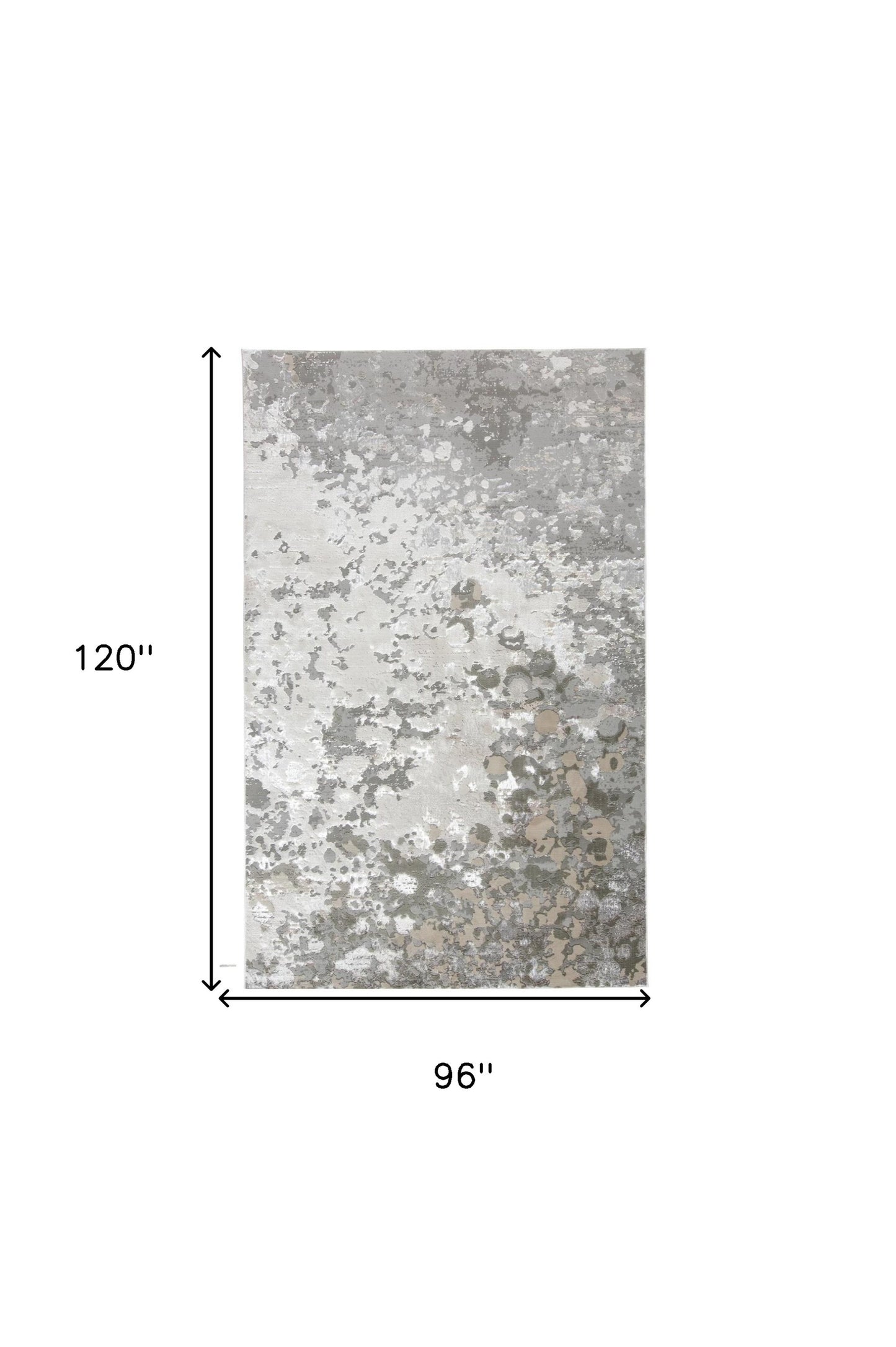 8 x 10 Silver Gray & White Rug