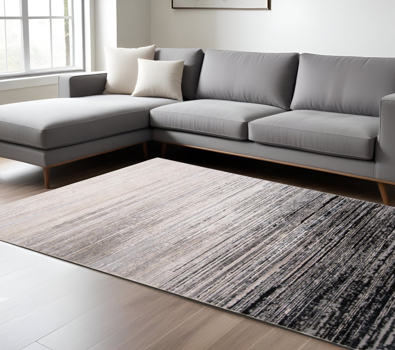 8 x 10 Black & Dark Gray Rug