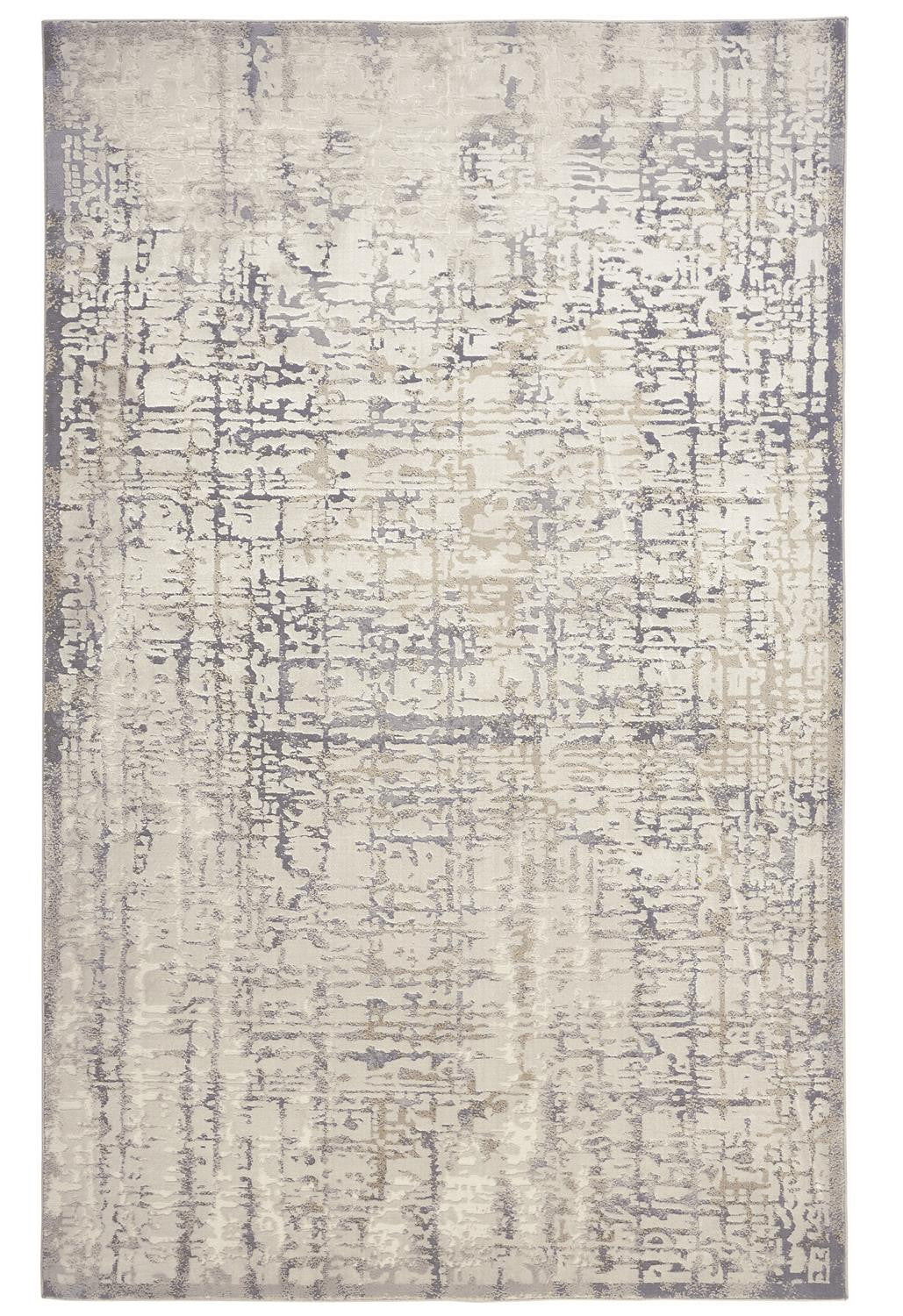 10 x 13 Ivory & Gray Stain Resistant Rug
