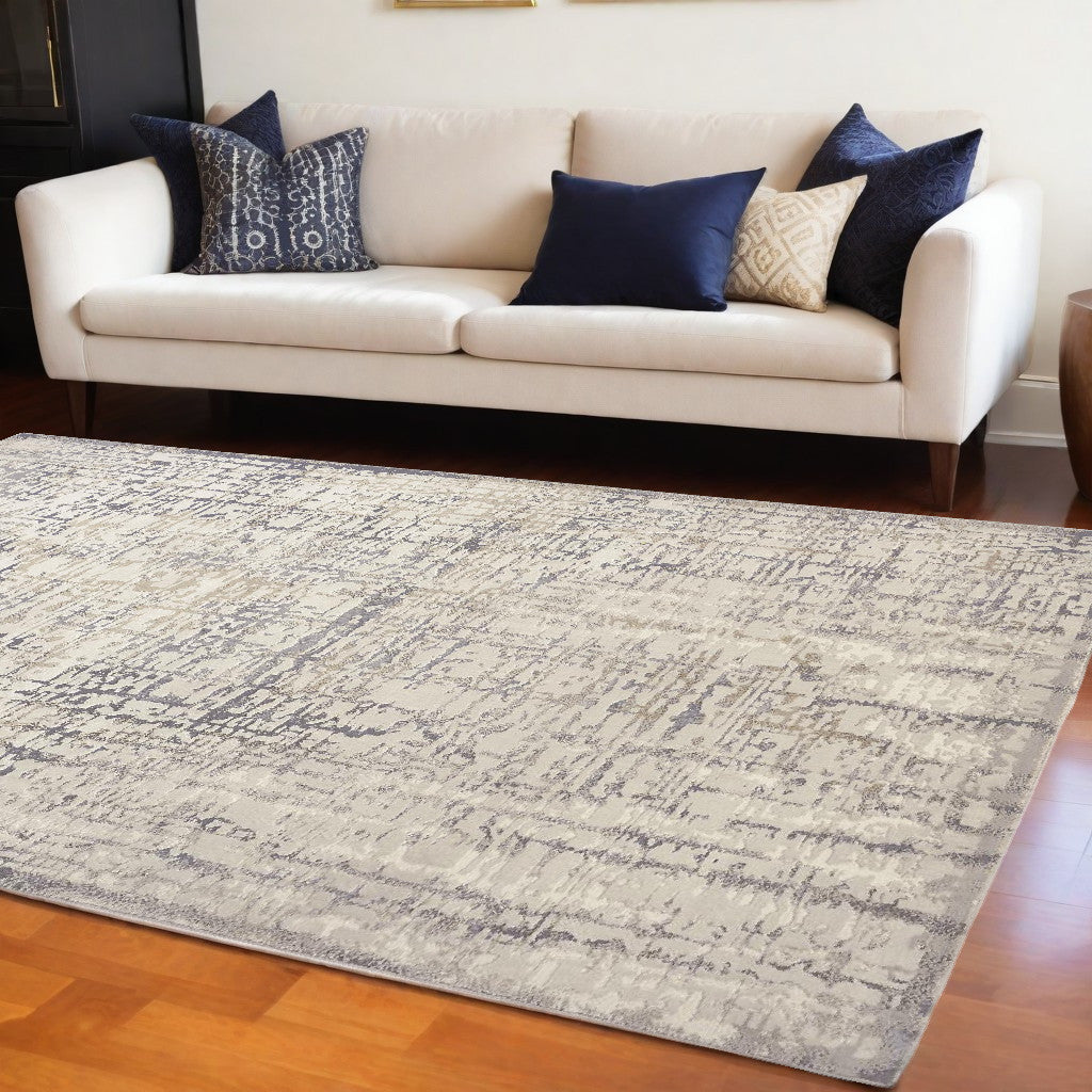 12 x 15 Ivory & Gray Stain Resistant Rug