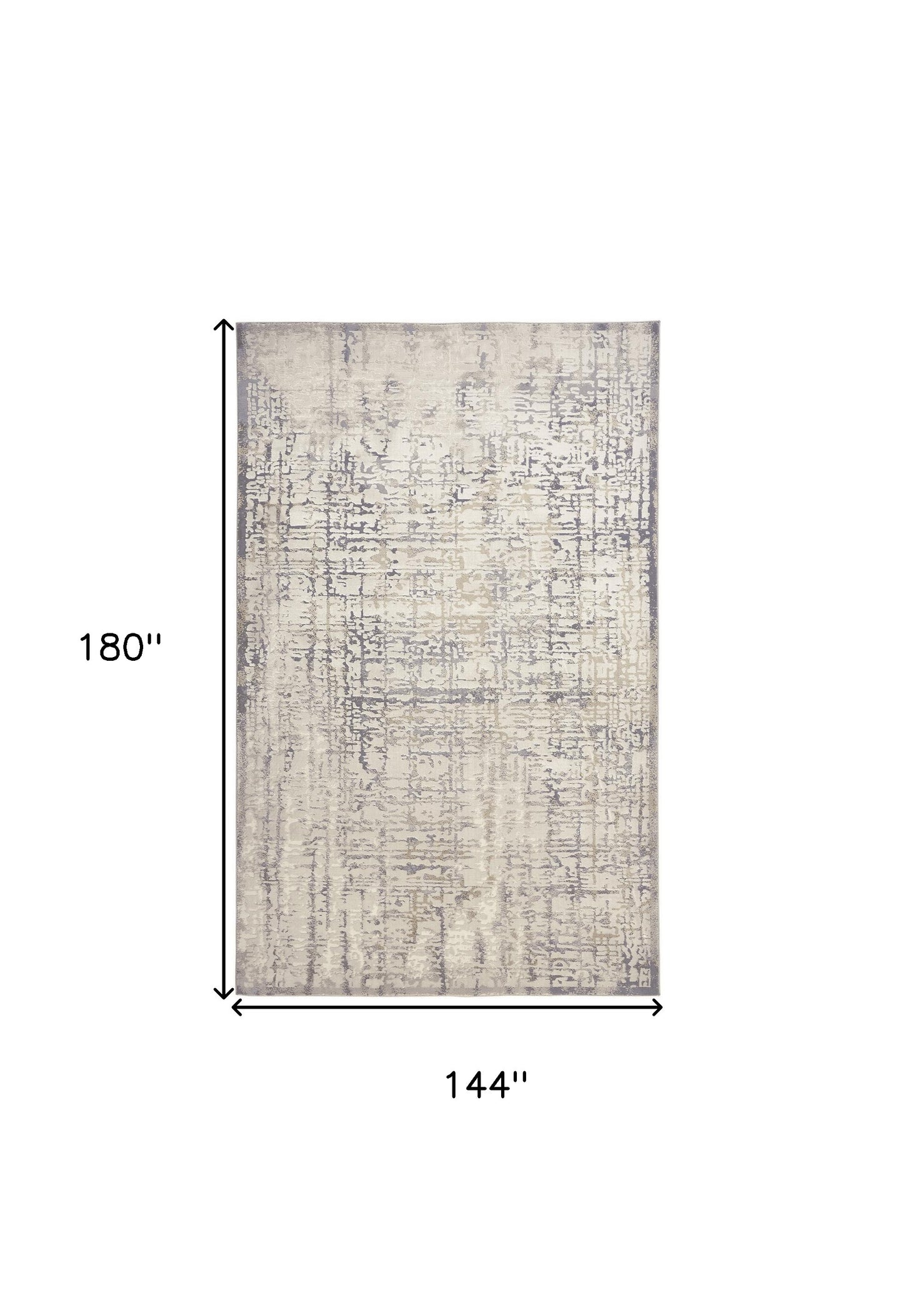 12 x 15 Ivory & Gray Stain Resistant Rug