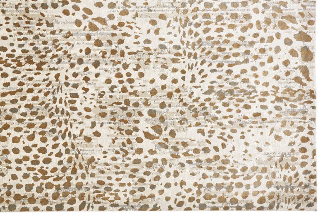 10 x 13 Brown & Ivory Stain Resistant Rug
