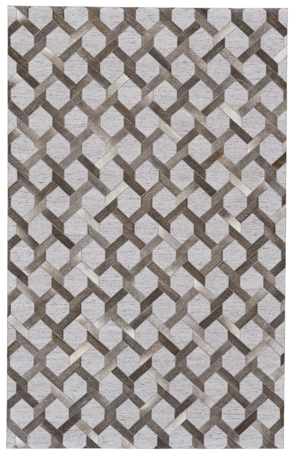 10 x 13 Gray Taupe & Silver Geometric Hand Woven Rug