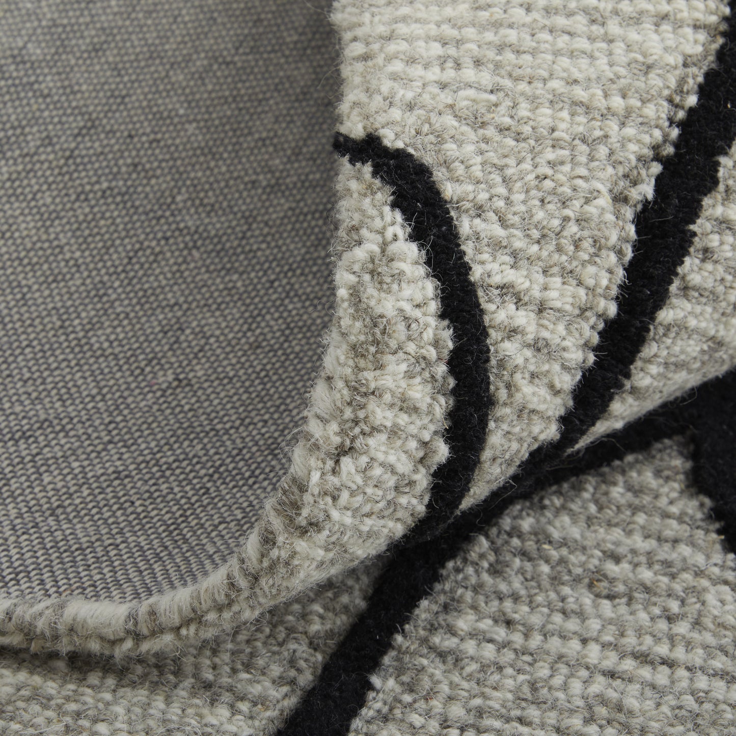 10 x 13 Taupe Black & Gray Wool Tufted Handmade Stain Resistant Rug