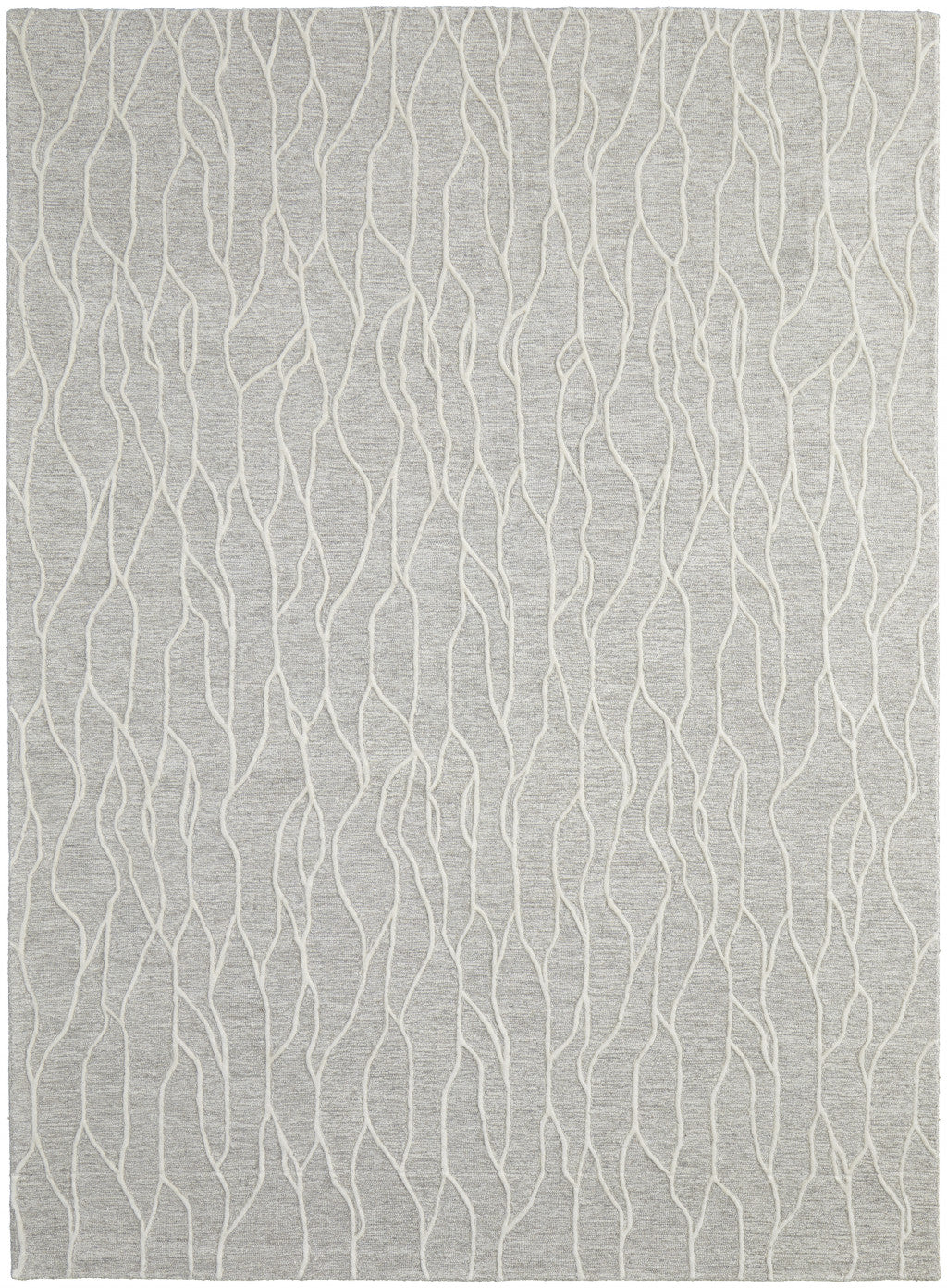 10 x 13 Taupe & Ivory Wool Tufted Handmade Stain Resistant Rug