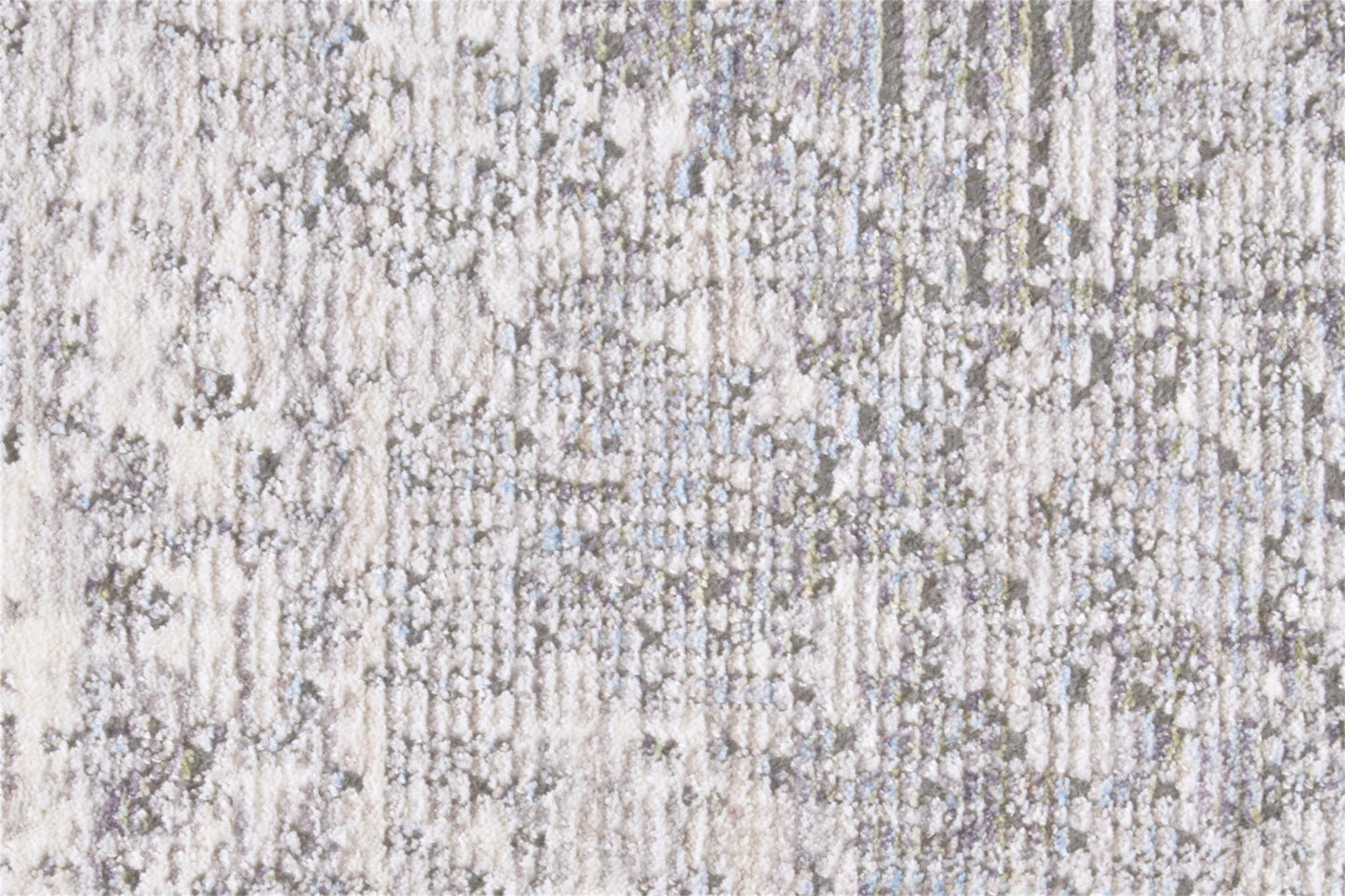 8 x 10 Gray Ivory & Taupe Distressed Rug With Fringe
