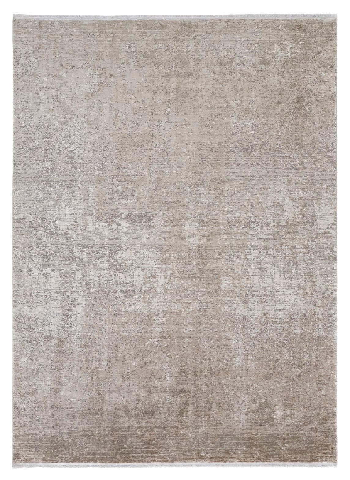 12 x 15 Tan Ivory & Gray Power Loom Distressed Rug With Fringe