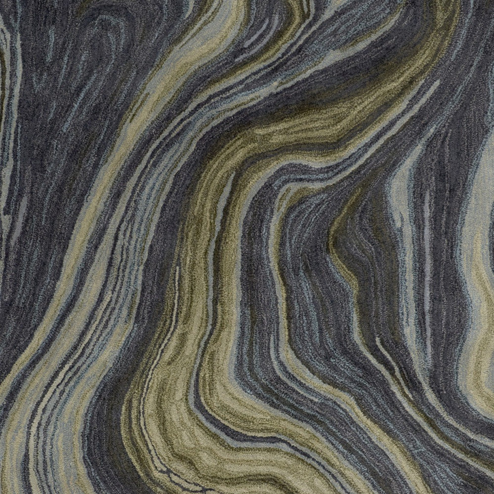 4 x 6 Blue & Green Hand Tufted Rug