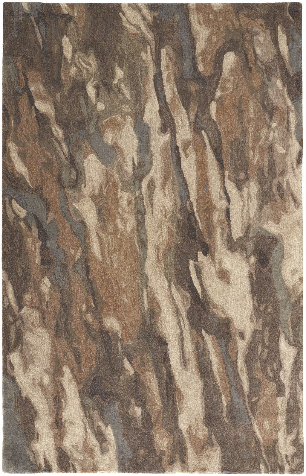 4 x 6 Green & Ivory Wool Hand Tufted Rug