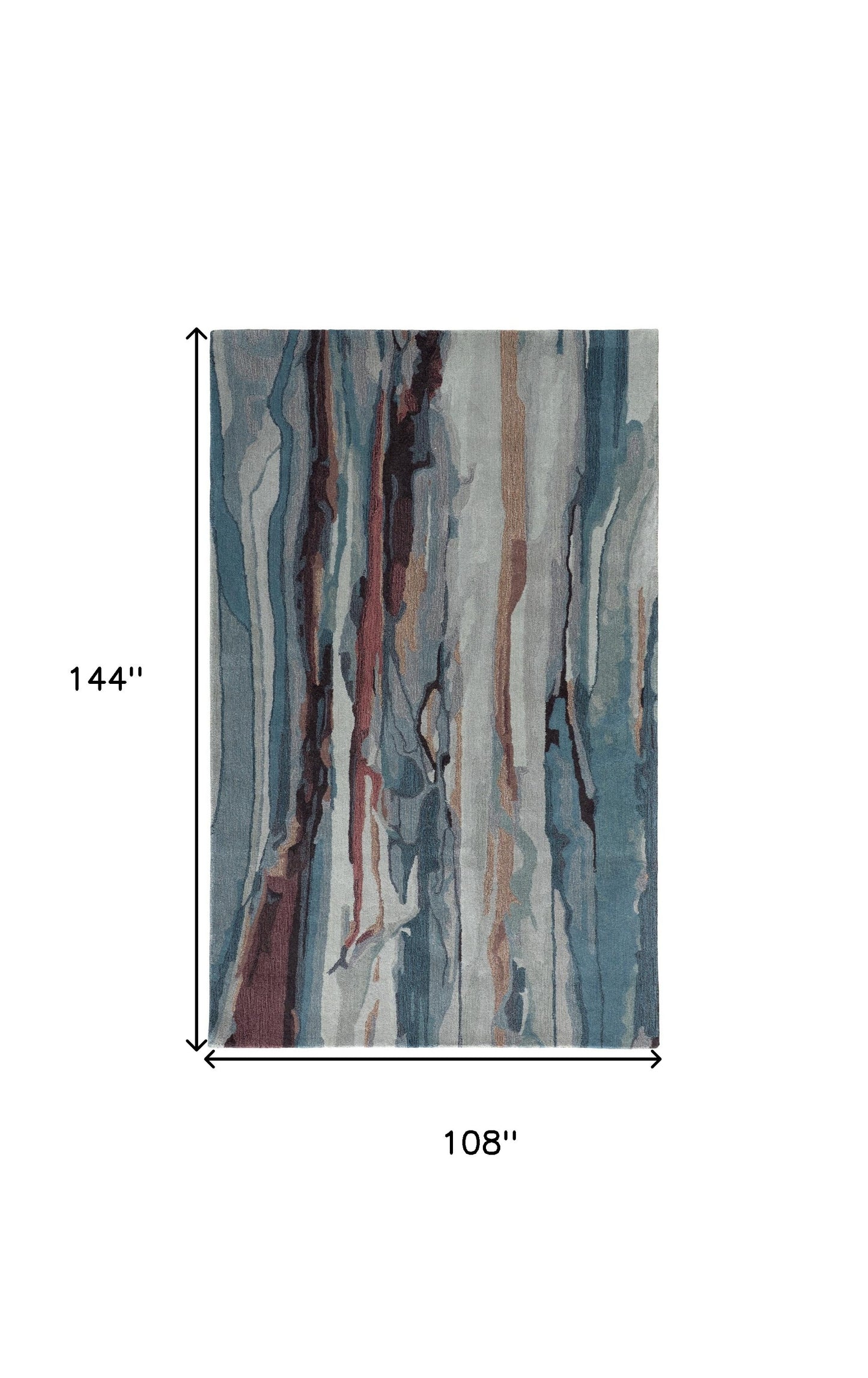 9 x 12 Blue & Orange Wool Hand Tufted Rug