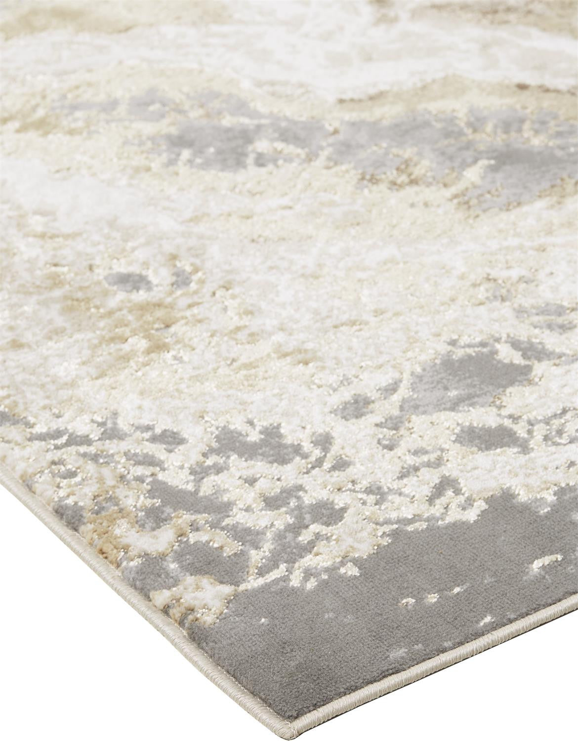 10 x 13 Ivory Silver & Gold Stain Resistant Rug