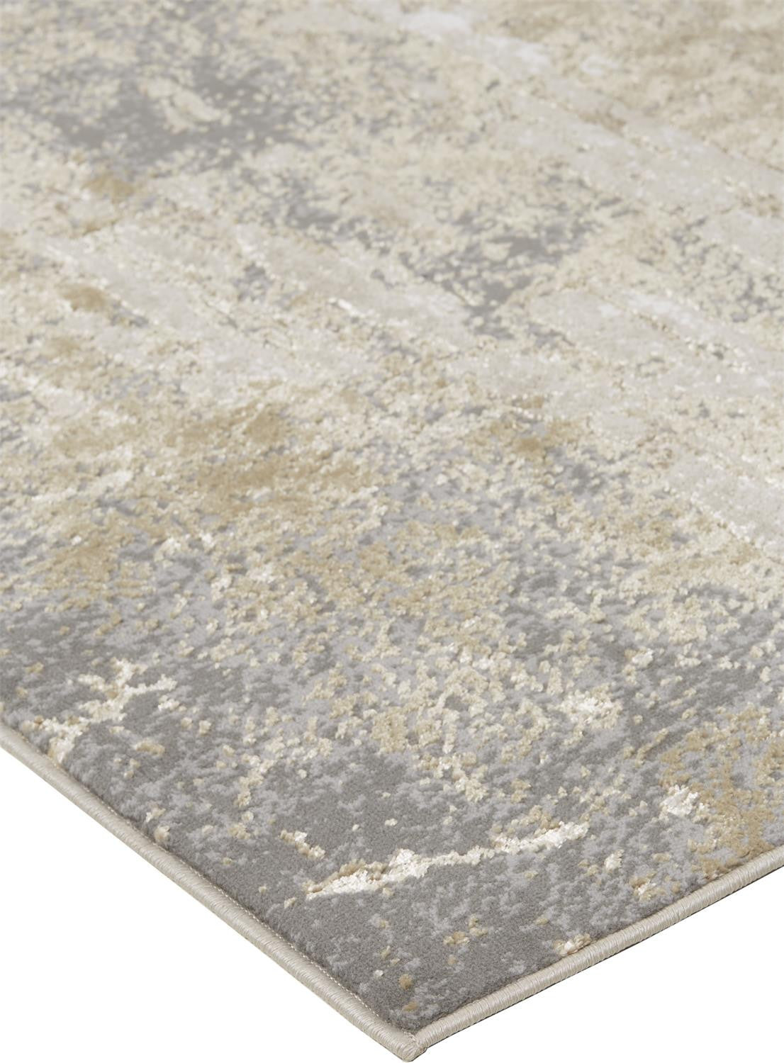 10 x 13 Ivory Gold & Gray Stain Resistant Rug