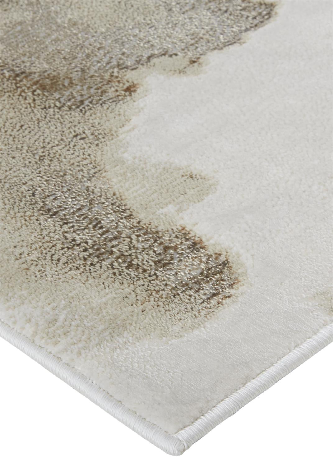 10 x 13 Ivory Tan & Gray Stain Resistant Rug