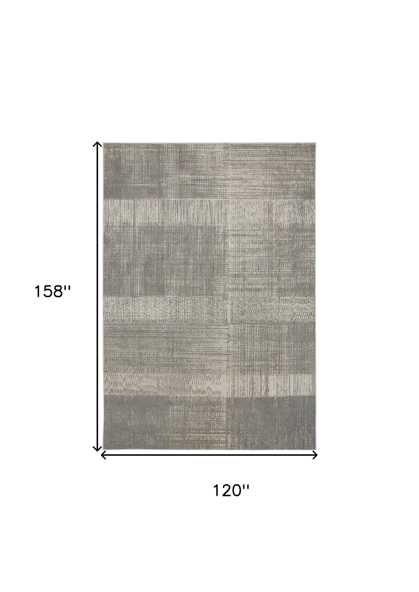 10 x 13 Gray & Ivory Stain Resistant Rug