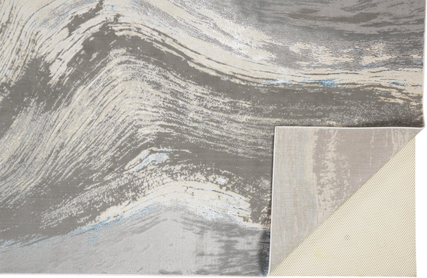 12 x 15 Gray Ivory & Blue Rug