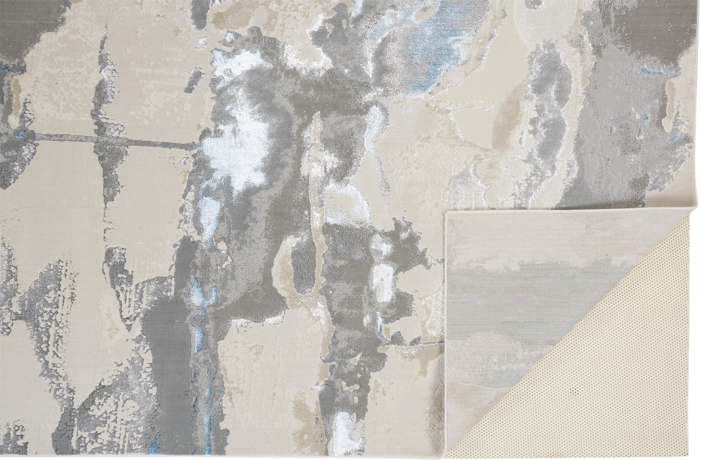 12 x 15 Ivory Gray & Blue Rug