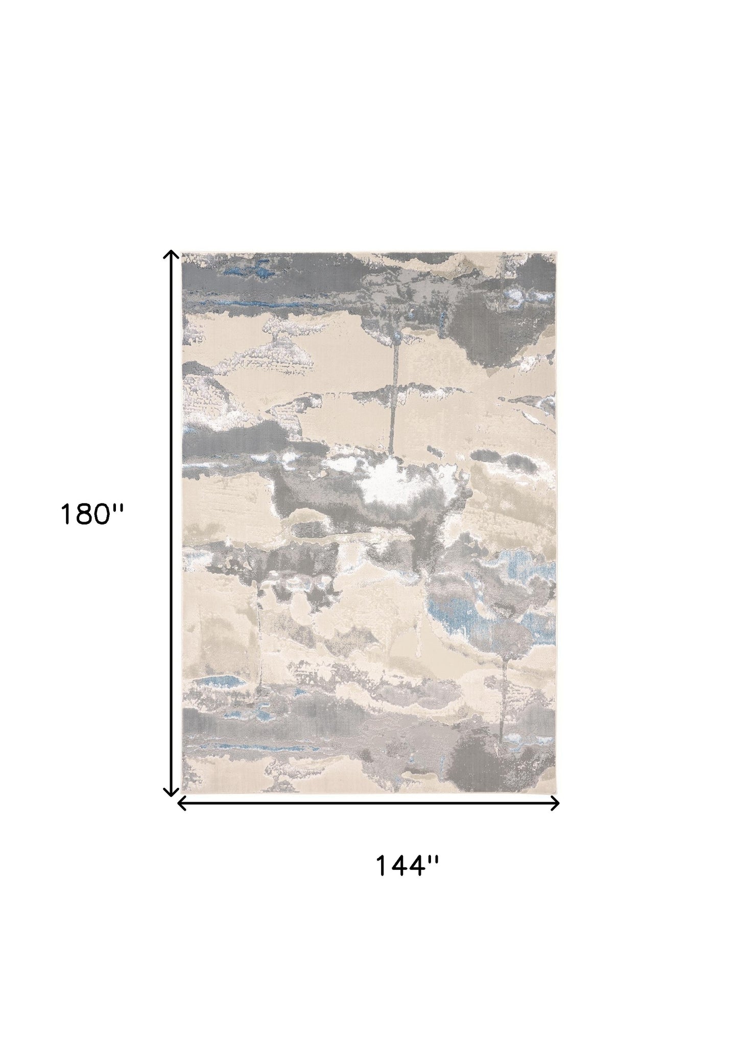 12 x 15 Ivory Gray & Blue Rug