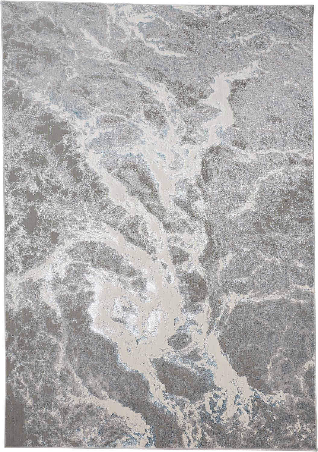10 x 13 Gray & Ivory Power Loom Rug