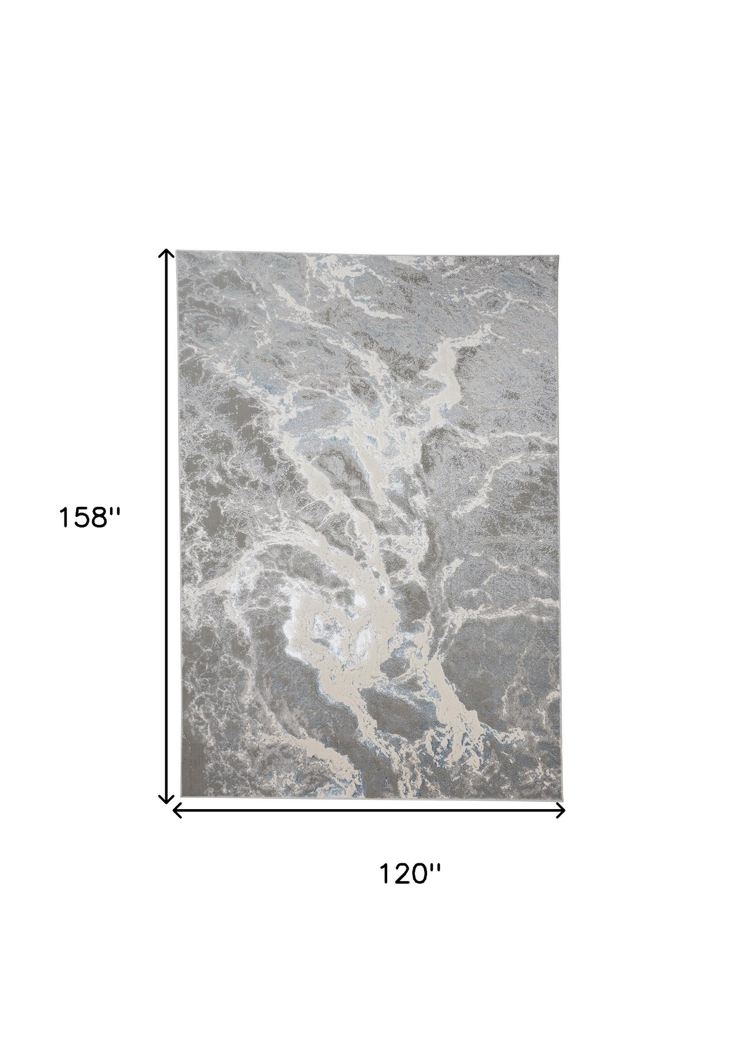 10 x 13 Gray & Ivory Power Loom Rug
