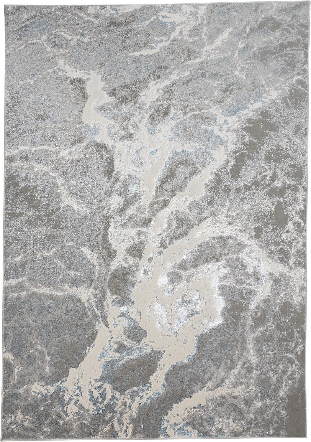 10 x 13 Gray & Ivory Power Loom Rug
