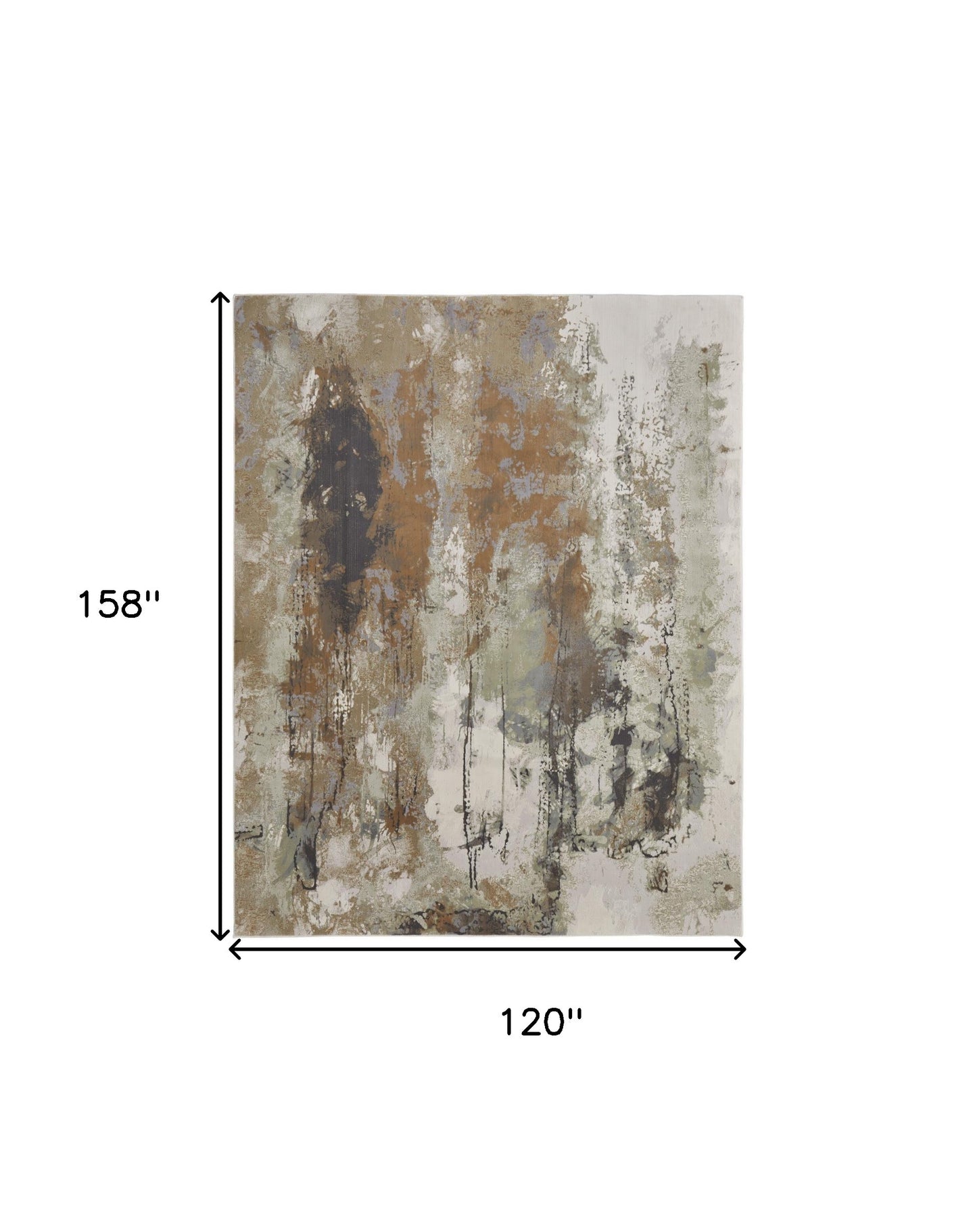 10 x 13 Orange Purple & Green Power Loom Rug