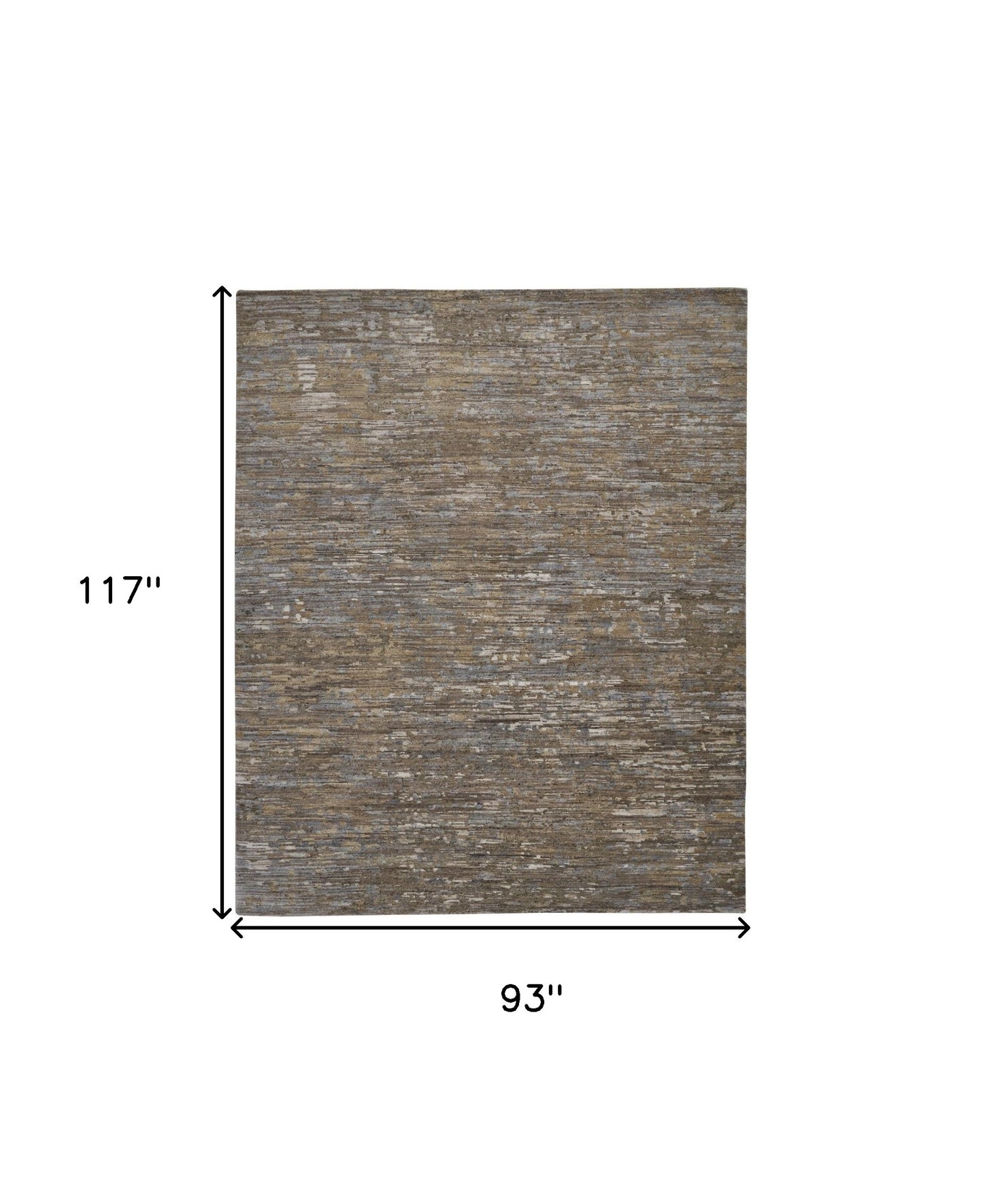 8 x 10 Brown & Gray Wool Hand Knotted Rug
