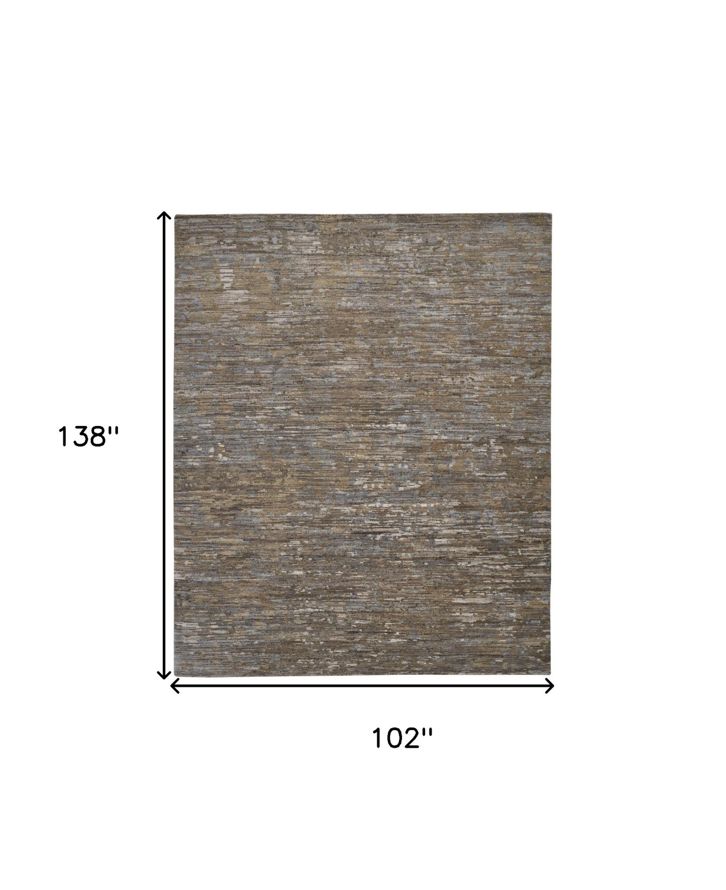 9 x 12 Brown & Gray Wool Hand Knotted Rug