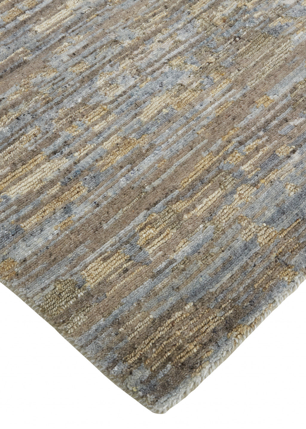 9 x 12 Brown & Gray Wool Hand Knotted Rug