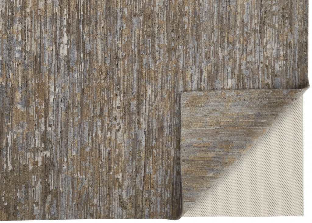 9 x 12 Brown & Gray Wool Hand Knotted Rug