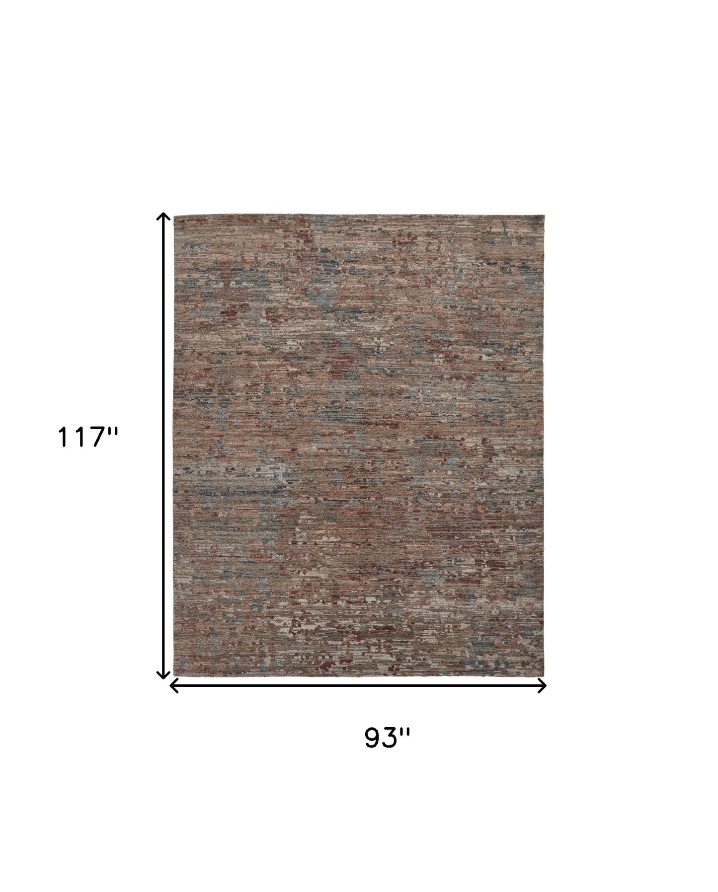 8 x 10 Red & Blue Wool Hand Knotted Rug