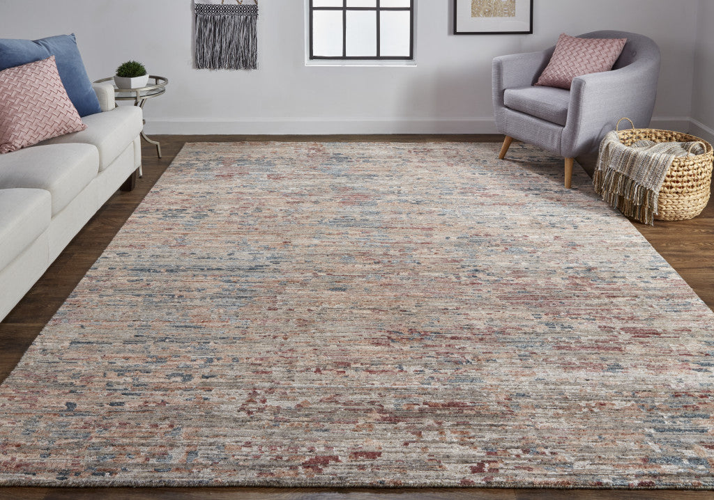9 x 12 Red & Blue Wool Hand Knotted Rug
