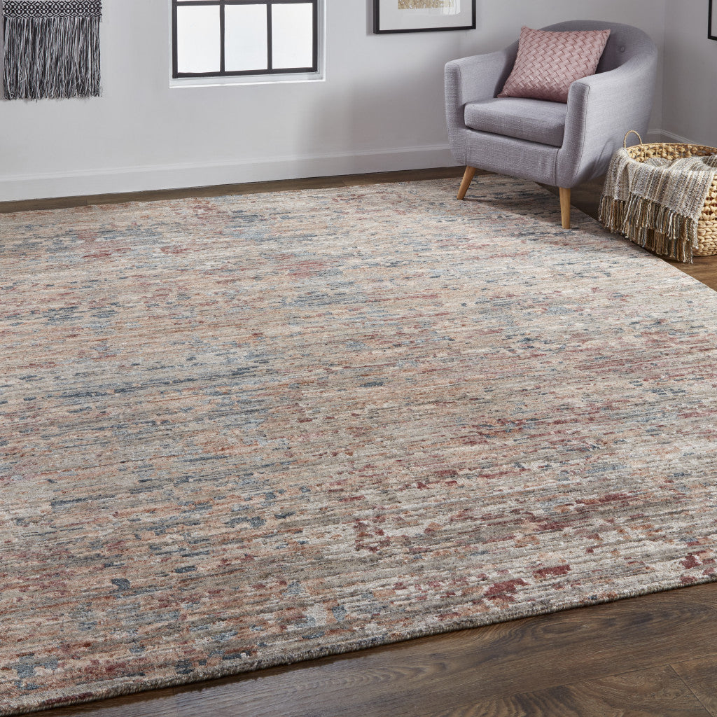 9 x 12 Red & Blue Wool Hand Knotted Rug