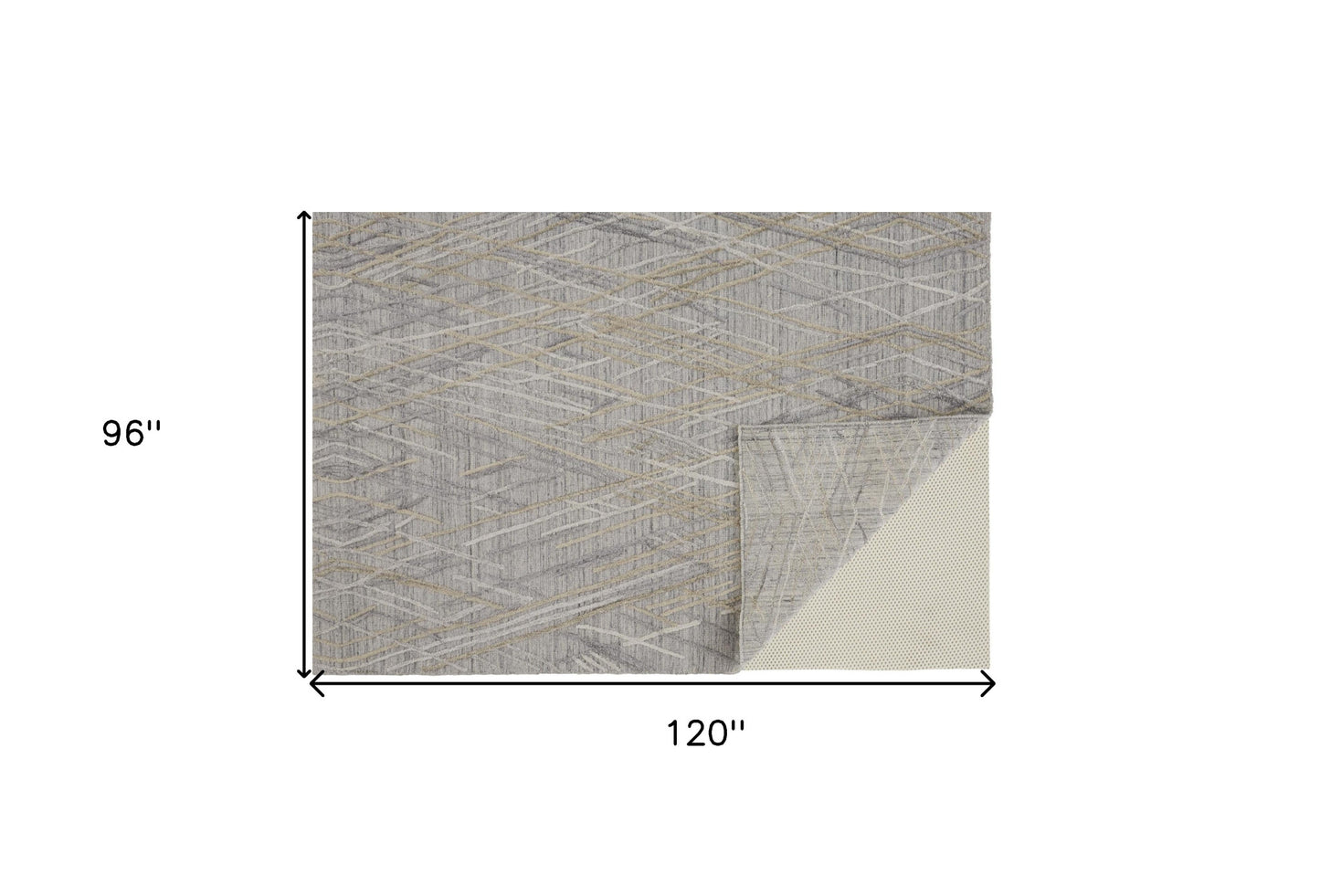 8 x 10 Gray & Ivory Hand Woven Rug