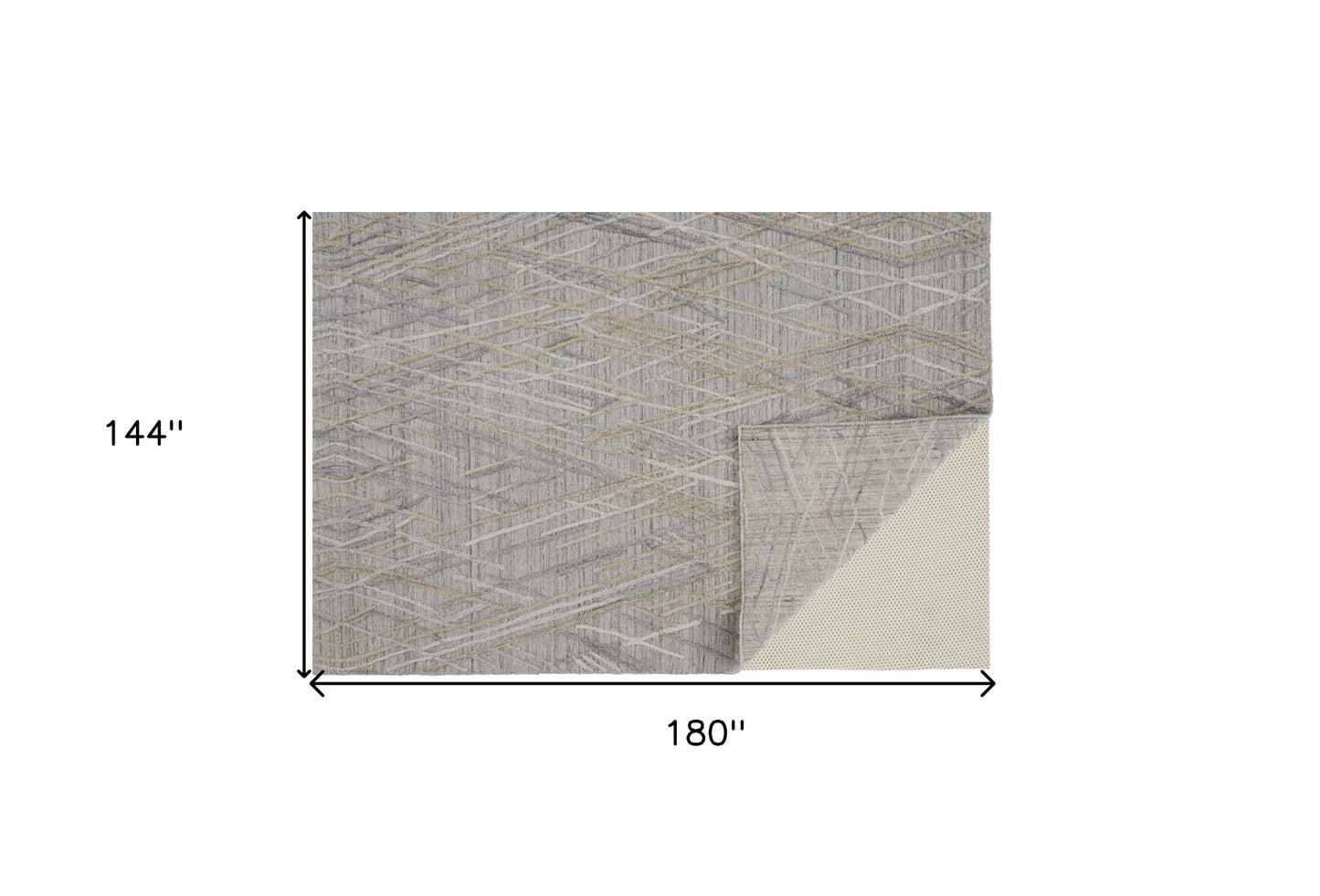 12 x 15 Gray & Ivory Hand Woven Rug