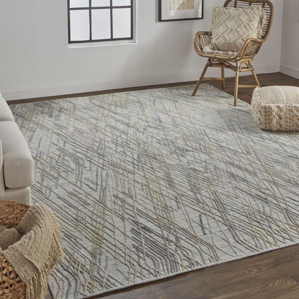 12 x 15 Gray & Ivory Hand Woven Rug