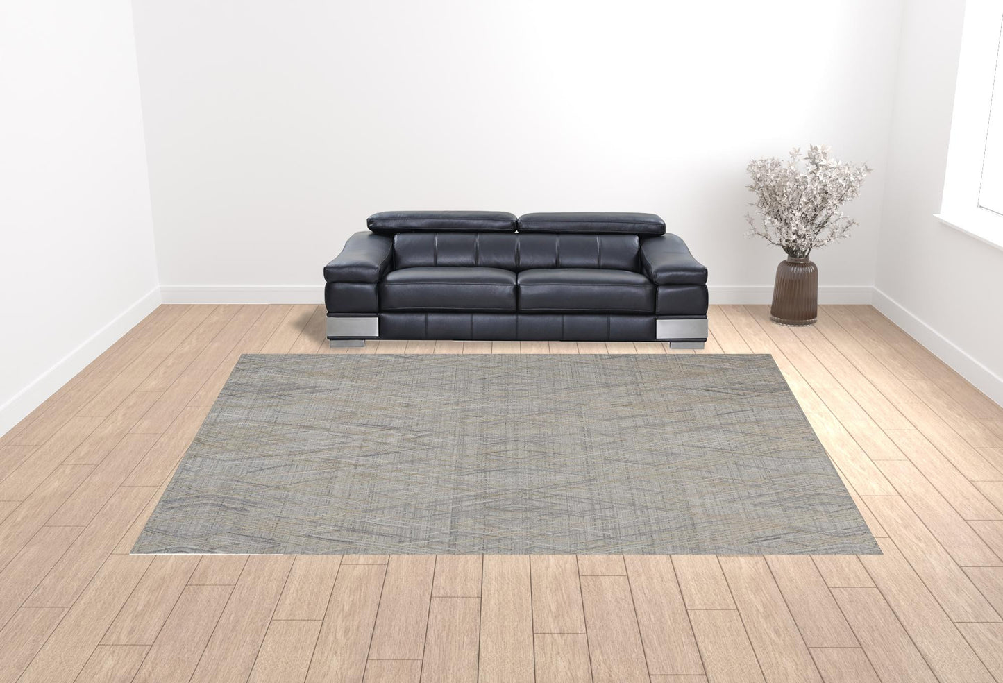 12 x 15 Gray & Ivory Hand Woven Rug