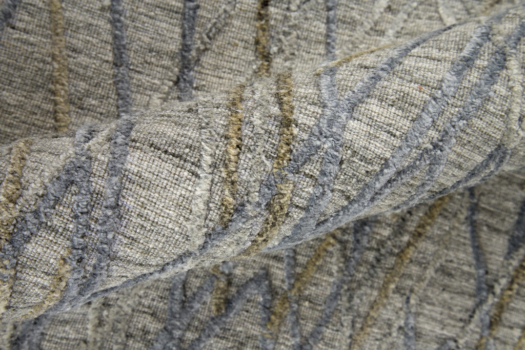 8 x 10 Gray & Blue Hand Woven Rug