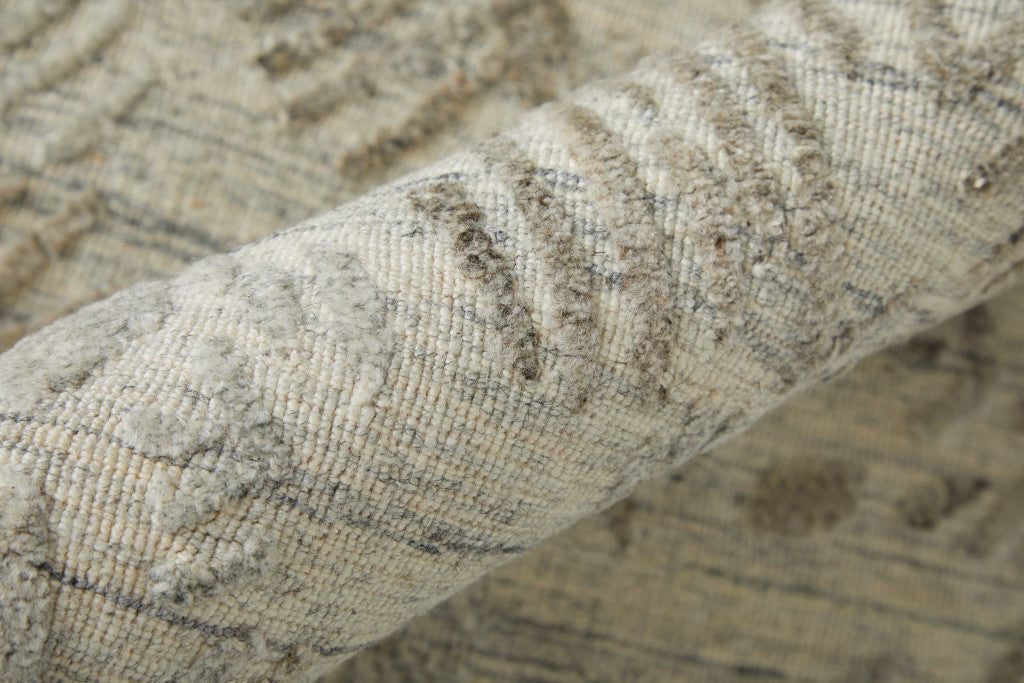 12 x 15 Gray & Taupe Hand Woven Rug