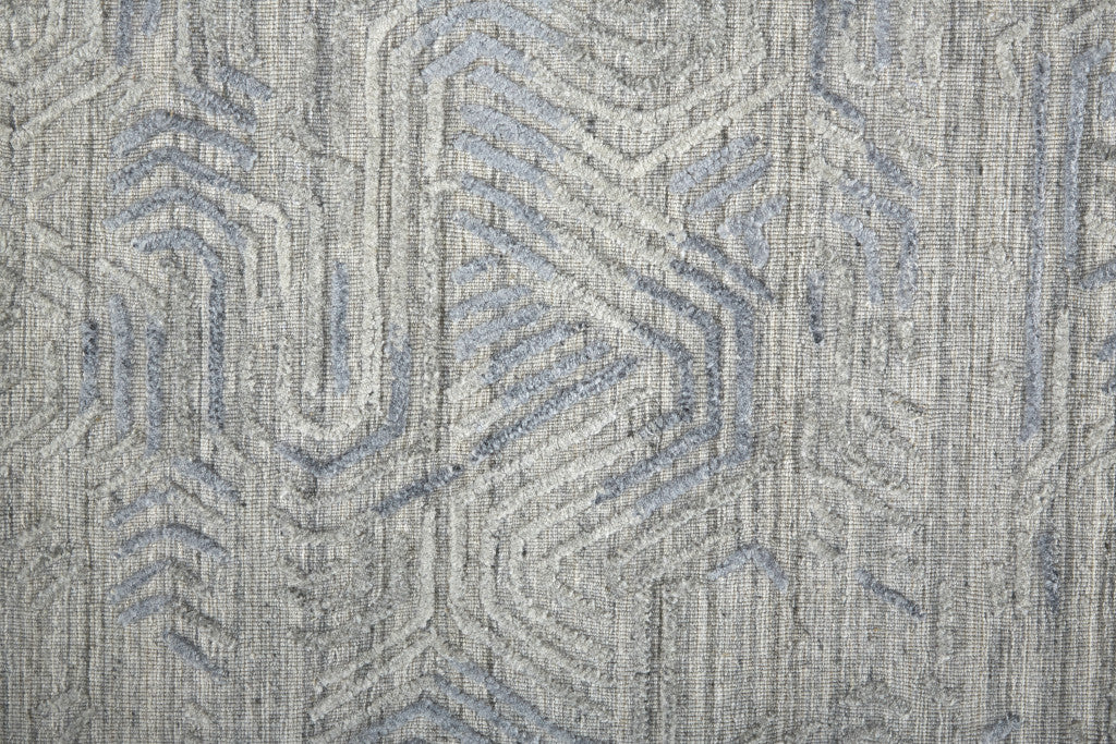 8 x 10 Gray & Blue Hand Woven Rug