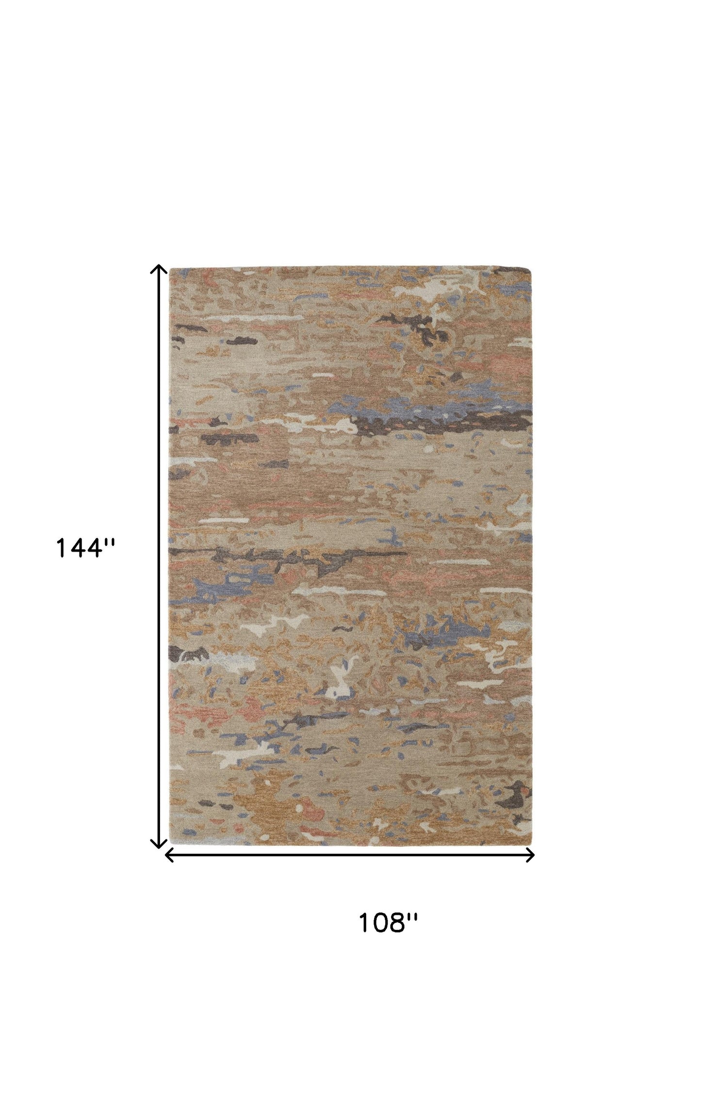 9 x 12 Tan & Blue Wool Tufted Handmade Stain Resistant Rug