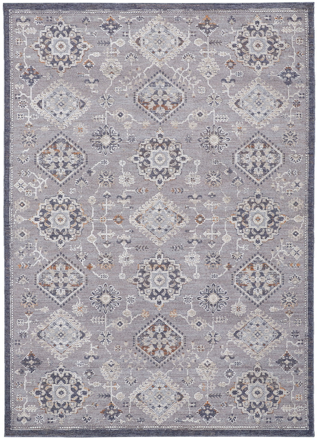 12 x 15 Gray Floral Power Loom Stain Resistant Rug