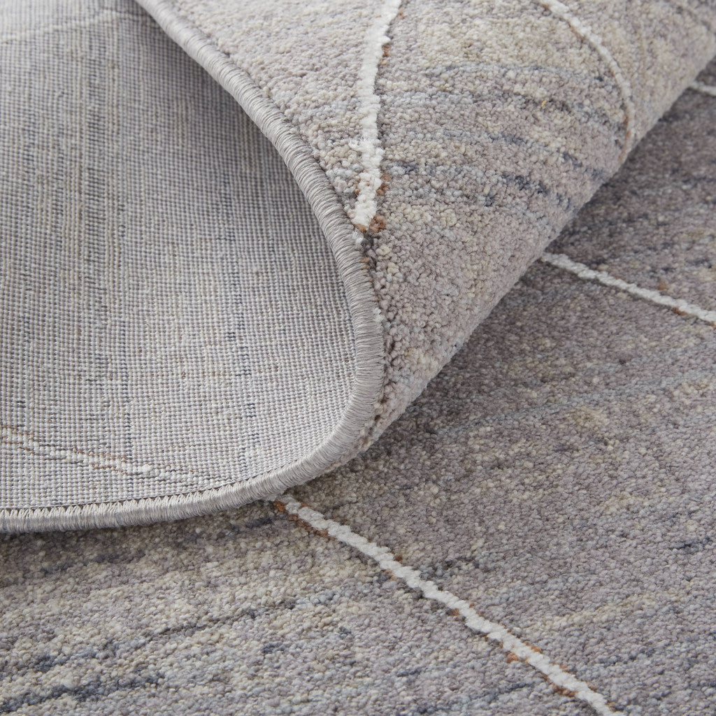 12 x 15 Gray Striped Power Loom Distressed Stain Resistant Rug