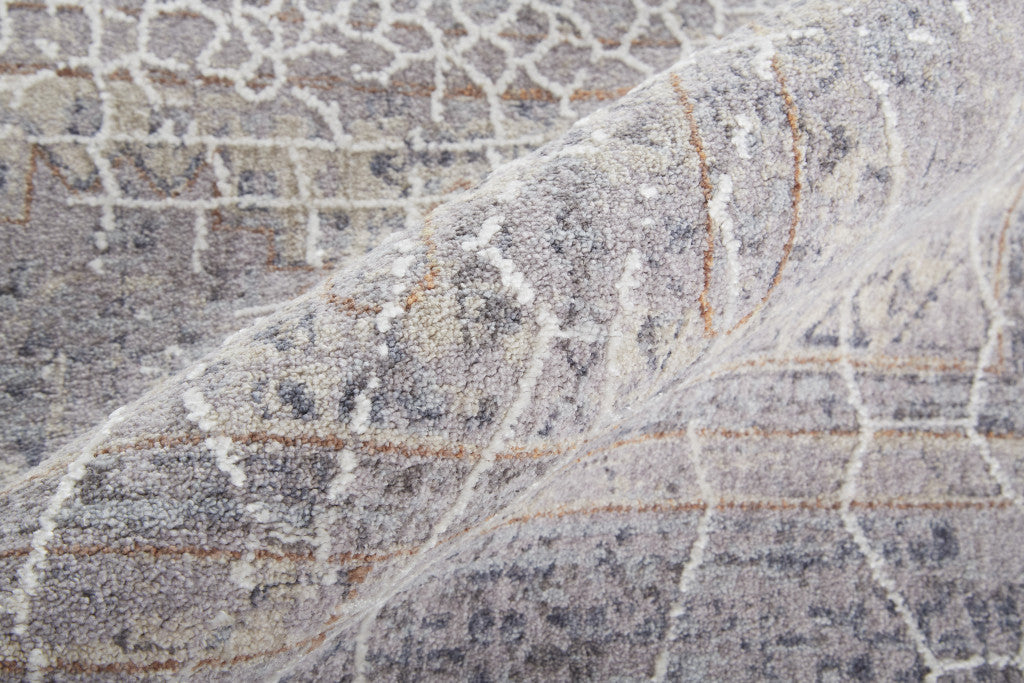 12 x 15 Gray & Ivory Floral Power Loom Distressed Stain Resistant Rug