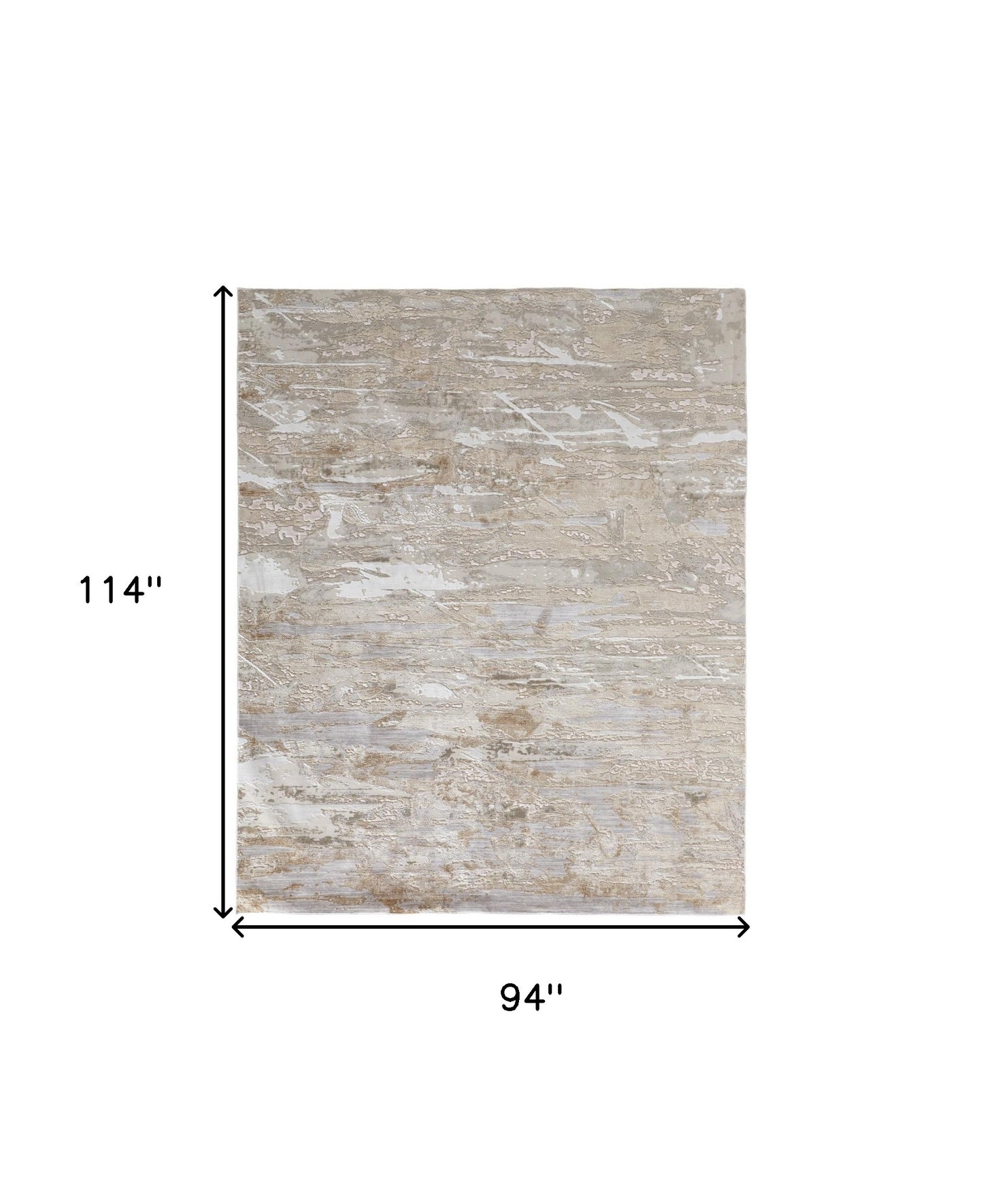 8 x 10 Tan & Ivory Power Loom Distressed Rug