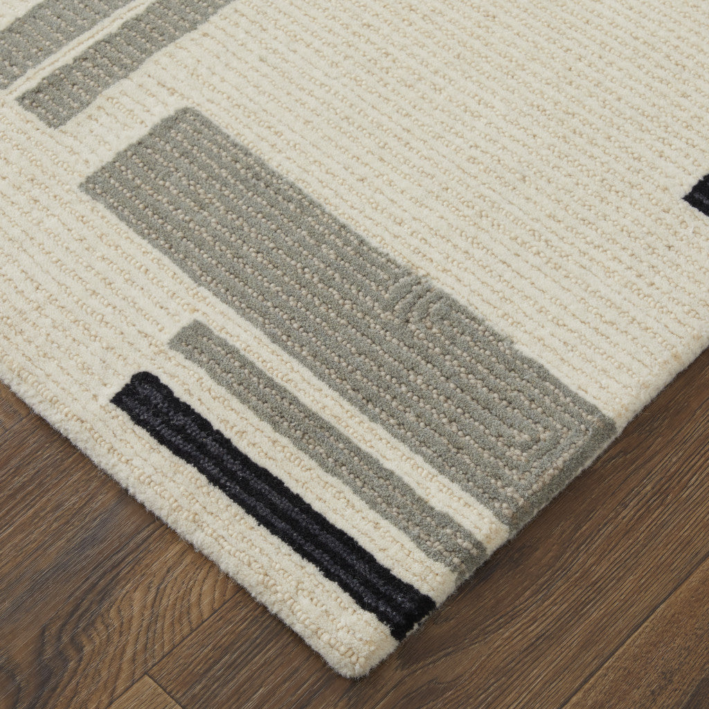 9 x 12 Ivory Wool Hand Tufted Rug