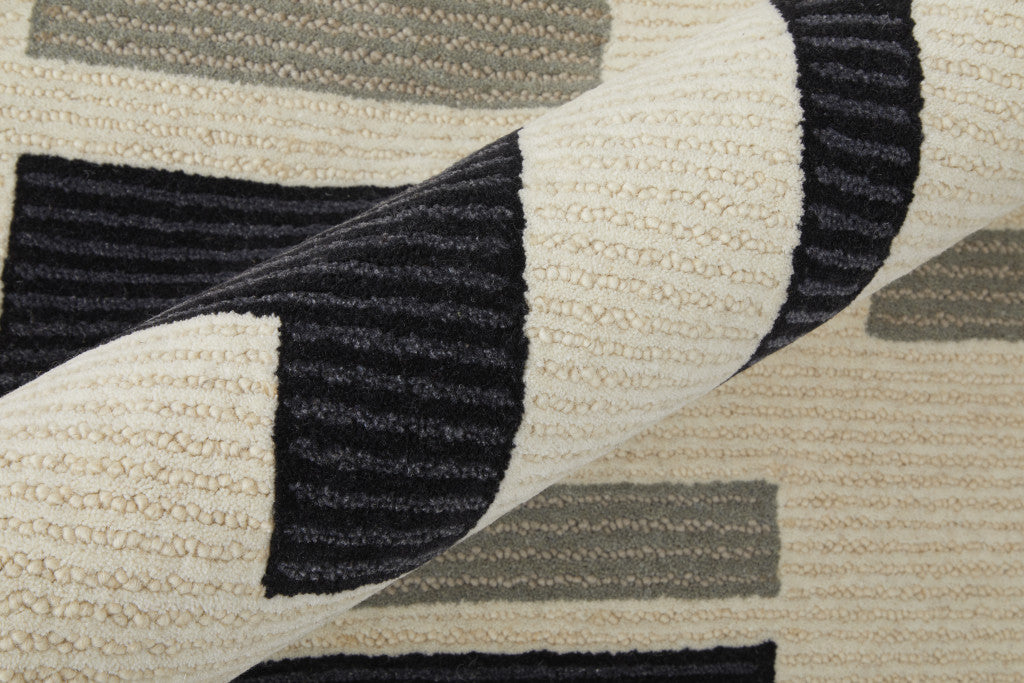 9 x 12 Ivory Wool Hand Tufted Rug
