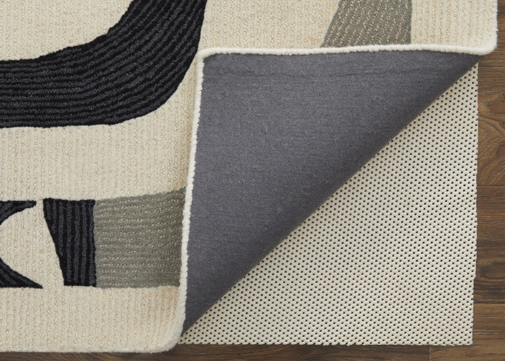9 x 12 Gray & Ivory Wool Hand Tufted Rug