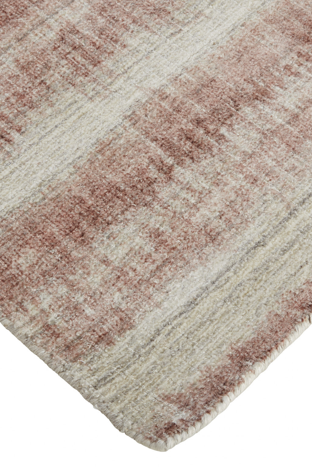 9 x 12 Tan Ivory & Pink Hand Woven Rug