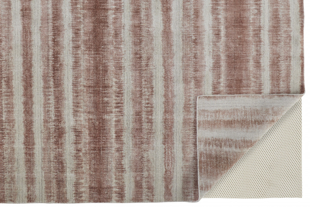 9 x 12 Tan Ivory & Pink Hand Woven Rug